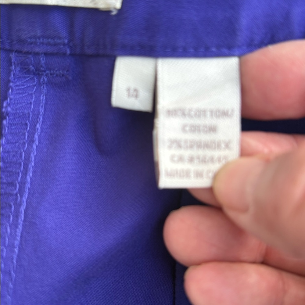 NWOT J. CREW Women's Purple High-Rise Bermuda Shorts, Size: 14. - Picture 6 of 6